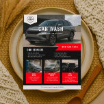Bilar Tvättar uthyrningsföretag, svart, röd Reklamblad<br><div class="desc">Främja ditt tvätta- och uthyrningsföretag för bilar med den här djärva och professionell-flygaren, designad för att belysa ditt varumärke och dina tjänster med påverkan. Överst kan du placera ett foto som du vill ha över namn i ditt företag - perfekt för att visa din plats, ditt team eller ett av...</div>