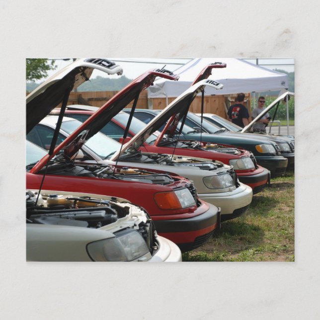 Bilarnas placering vykort (Framsida)