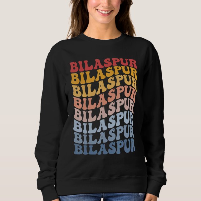 Bilaspur City Groovy Retro T Shirt (Framsida)