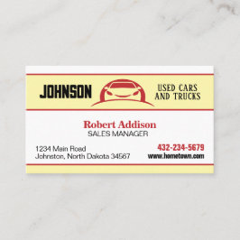 Bilåterförsäljare, Affärskortet begagnad bilparker Visitkort