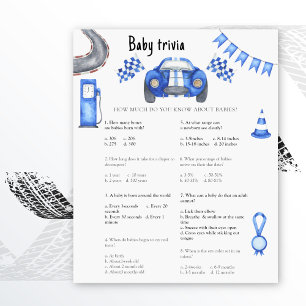 Bilbabyduschen Baby Trivia Game i tävling