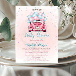 Bilballonger Drive By Baby Shower Inbjudningar