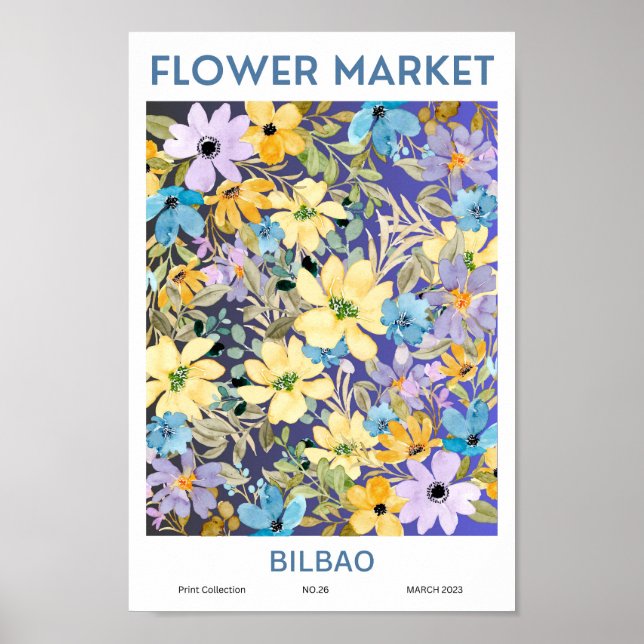 Bilbao Colorful Flower Market Poster (Framsidan)
