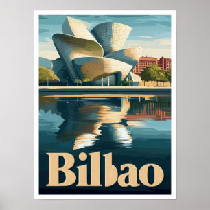 Bilbao Spain Art Vintage resor Illustration Poster