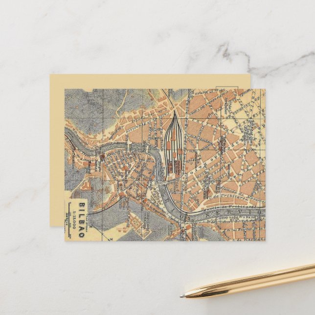 Bilbao Spanien Gammal Karta vykort (Fram/Back In Situ)