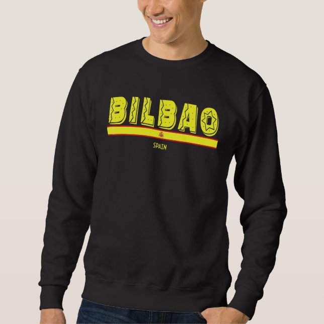 Bilbao Spanien   Spansk Flagga Espana Turistpresen Lång Ärmad Tröja (Framsida)