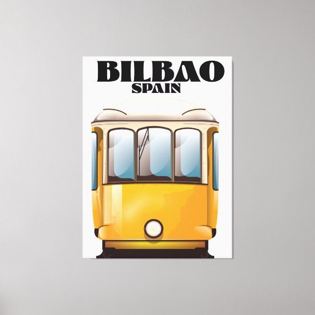 Bilbao Spanien spårvagn resa affisch Canvastryck (Framsida)