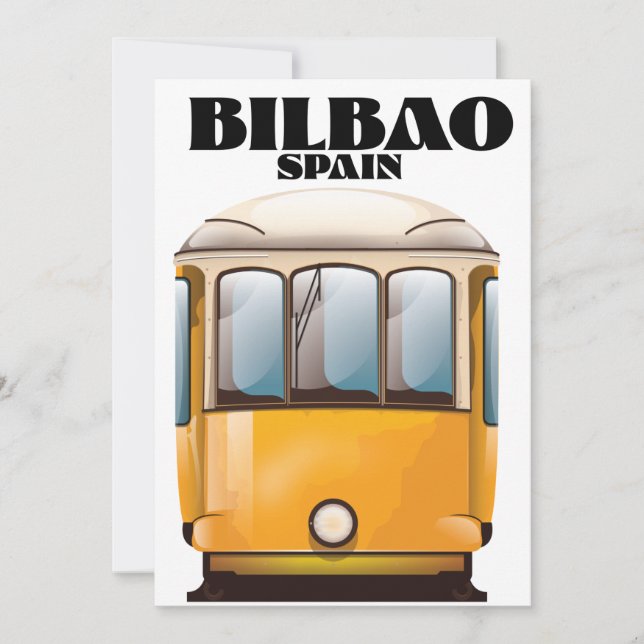 Bilbao Spanien spårvagn resa affisch Spara Datumet (Framsida)
