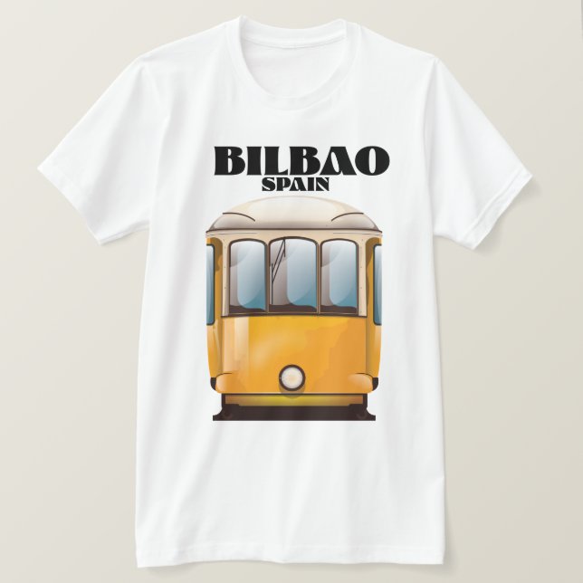 Bilbao Spanien spårvagn resa affisch T Shirt (Design framsida)