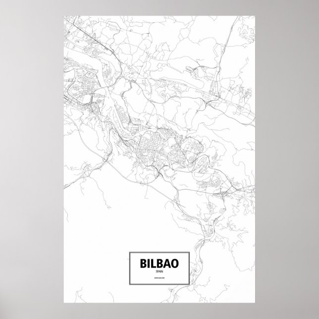 Bilbao, Spanien (svart på vit) Poster (Framsidan)