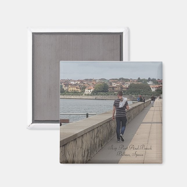 Bilbao Spanien | Turistresor runt hamnen Magnet (Front/Back)