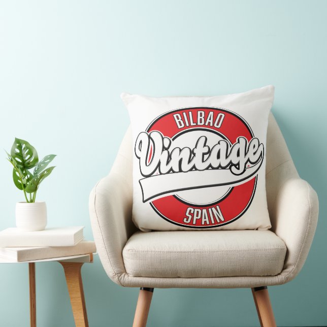 Bilbao spanien vintage stil logotyp kudde (Stol)