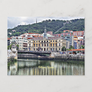 Bilbao, Spaniens cityscape-foto Vykort