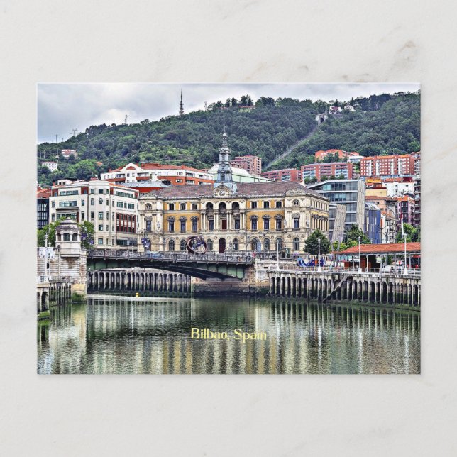 Bilbao, Spaniens cityscape-foto Vykort (Framsida)