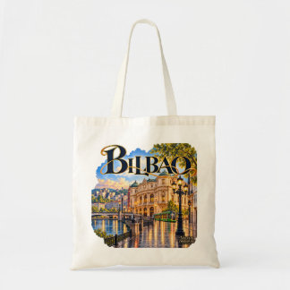 Bilbao Watercolor Tote Bag | Velvet Signature Tygkasse