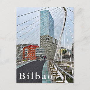 Bilbao. Zubizuri eller Campo Volantin-bron. Vykort