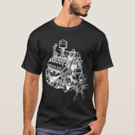 Bilbil v 12 motorbilskonst t shirt
