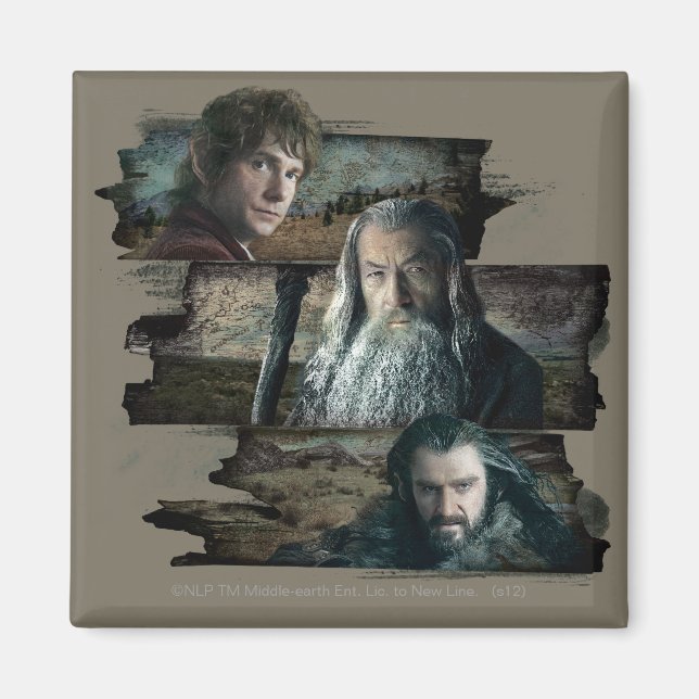 BILBO BAGGINS™, Gandalf, THORIN OAKENSHIELD™ Magnet (Framsidan)