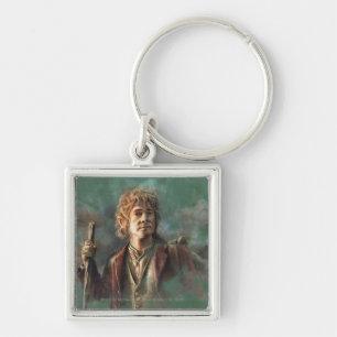 BILBO BAGGINS™ Illustration Fyrkantig Silverfärgad Nyckelring