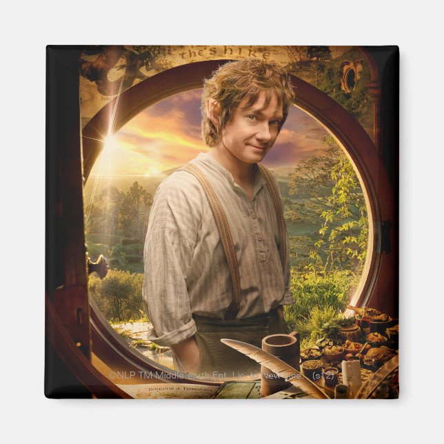 BILBO BAGGINS™ in Shire Collage Magnet (Framsidan)