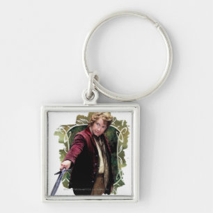 BILBO BAGGINS™ med svärd Fyrkantig Silverfärgad Nyckelring