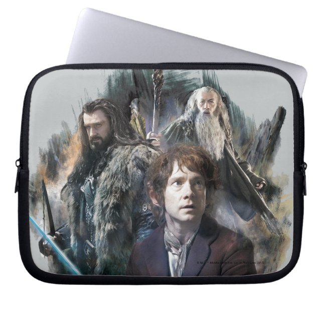 BILBO BAGGINS™, THORIN OAKENSHIELD™ och Gandalf Laptop Fodral (Framsidan)