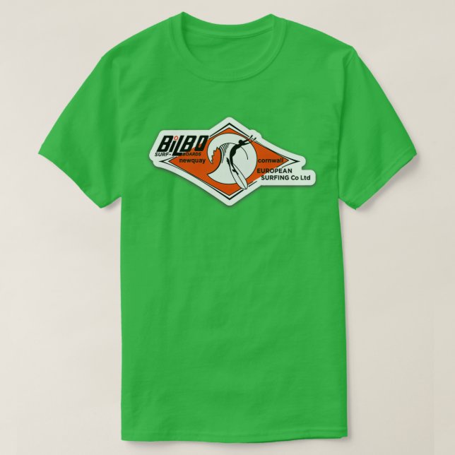 Bilbo Surfa Boards Newquay Cornwall European Surfi T Shirt (Design framsida)