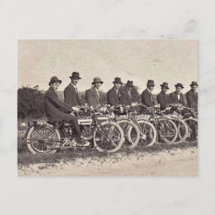 Bild 1912 B&W för gamla motorcyklar Vykort