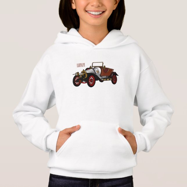 Bild 1920-tecknad för klassisk bil t shirt (Framsida)