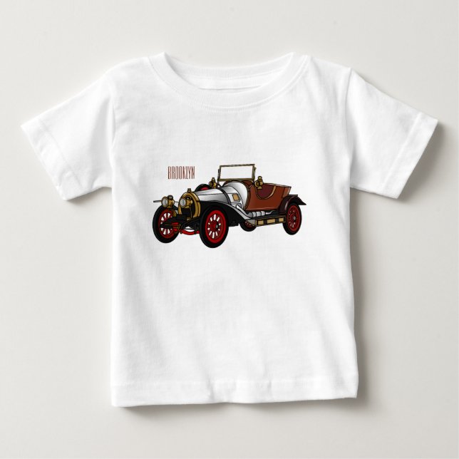 Bild 1920-tecknad för klassisk bil t shirt (Framsida)