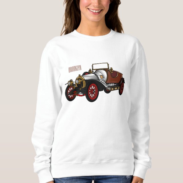 Bild 1920-tecknad för klassisk bil t shirt (Framsida)