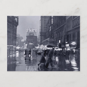 Bild: 1940-talets NYC i regnet Vykort