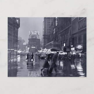 Bild: 1940-talets NYC i regnet Vykort