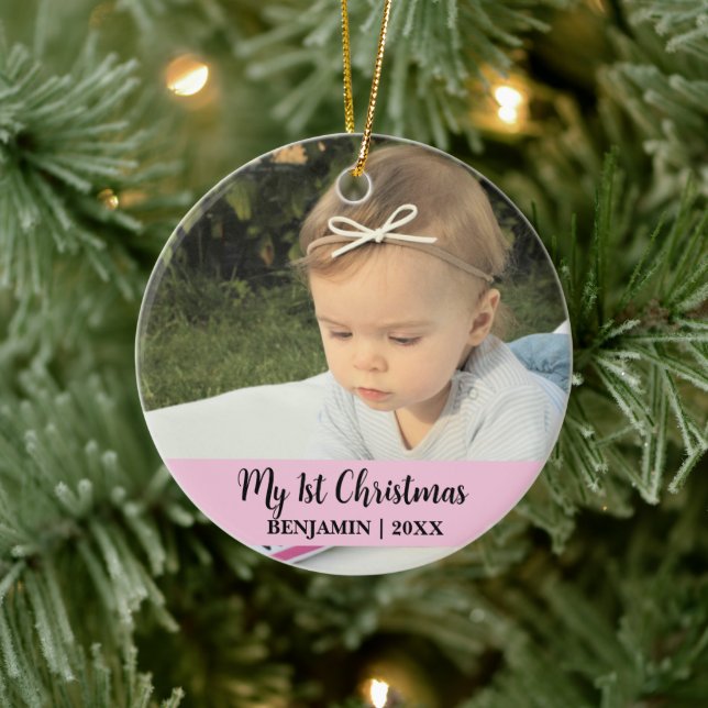 Bild 1:a julmas baby julgransprydnad keramik (Träd)