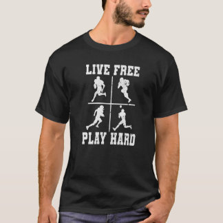 Bild 3 för Hårda fotbollsspelare för Live Free Pla T Shirt