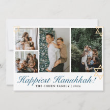 Bild 4 av Blue Calligraphy Happiest Hanukkah-famil