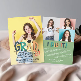 Bild 4 för Grad 2023-färgad studentfest 4 Inbjudningar