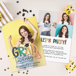 Bild 4 för Grad 2023-färgad studentfest 4 Inbjudningar