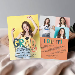 Bild 4 för Retrofärgfull studentfest 4 Inbjudningar