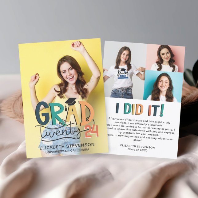 Bild 4 för Retrofärgfull studentfest 4 Inbjudningar (Skapare uppladdad)