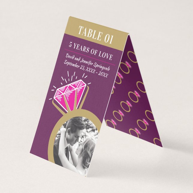 Bild 5:e bröllop-årsdagen för rosa av turnéer i ri kort (Framsida)