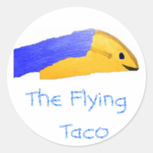 Bild 73, Flygande Taco Runt Klistermärke