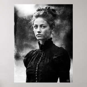Bild av 1800-talets skolmarm B&W Poster