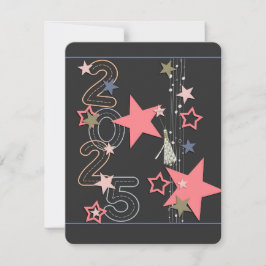Bild av 2025 Grad Scattered Stars Doted Tassel Julkort