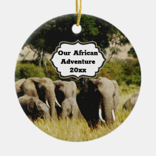 Bild av afrikanskt elefant i äventyr DIY Julgransprydnad Keramik