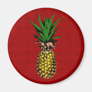 Bild av ananas tidningspapper magnet