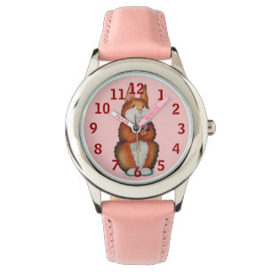 bild av att le gullig brun kaninkanin armbandsur