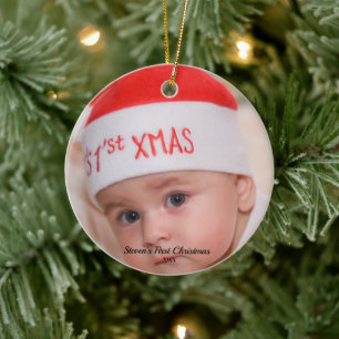 Bild av baby personlig Första jul Julgransprydnad Keramik