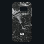 Bild av Black & Grått Marble Struktur Galaxy S5 Skal<br><div class="desc">Bild av svart och grått marble struktur-utskrift med anpassade monogram.</div>
