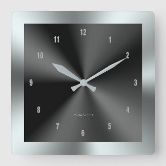 Bild av Black & Silver & Metallic Stainless Steel Fyrkantig Klocka